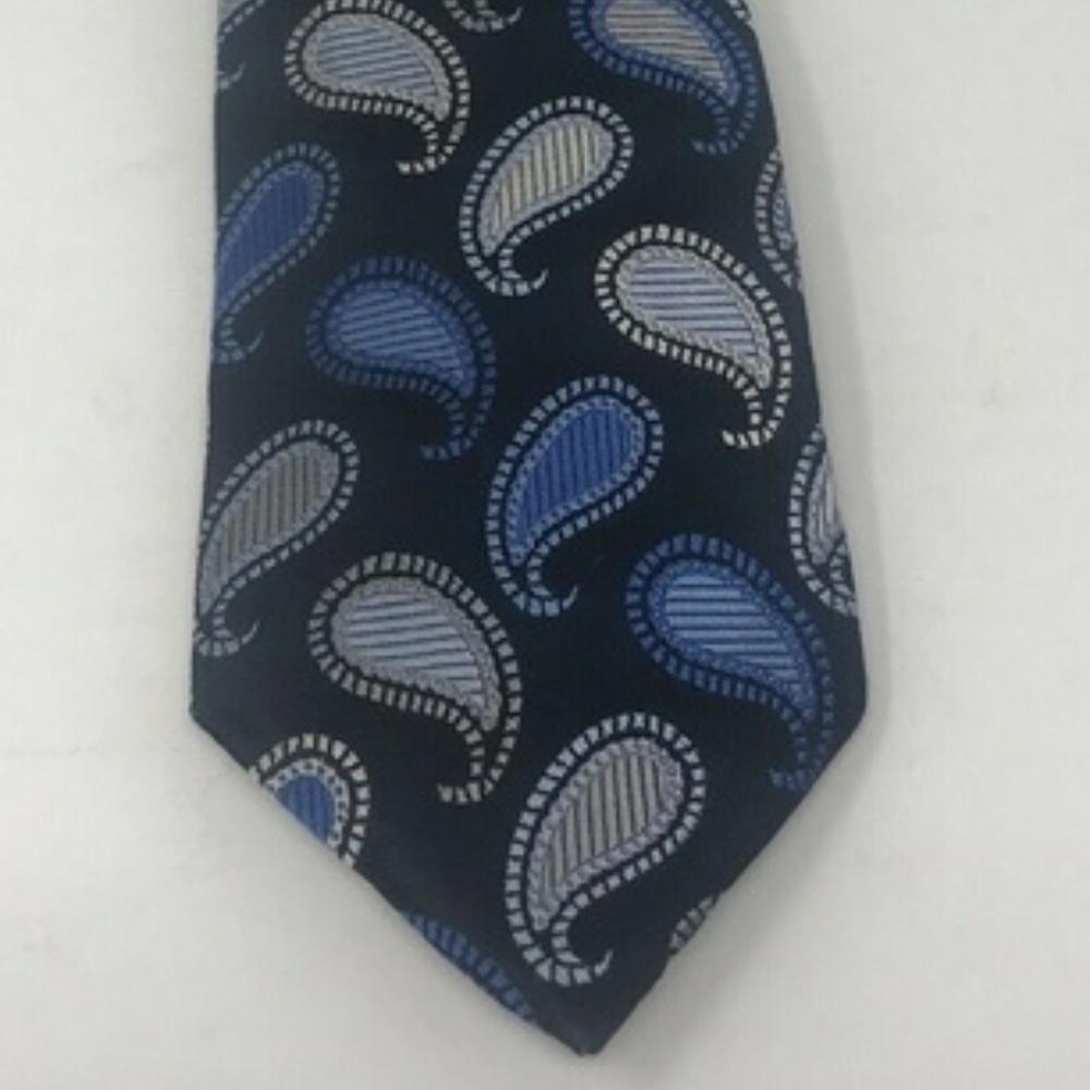 CONTISSIMA Mens Necktie TIE Navy Blue Silver